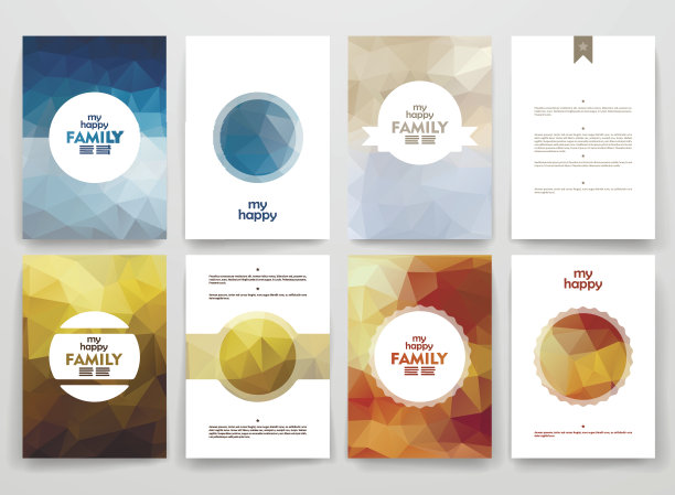 一套以家庭为主题的政治风格小册子图片下载