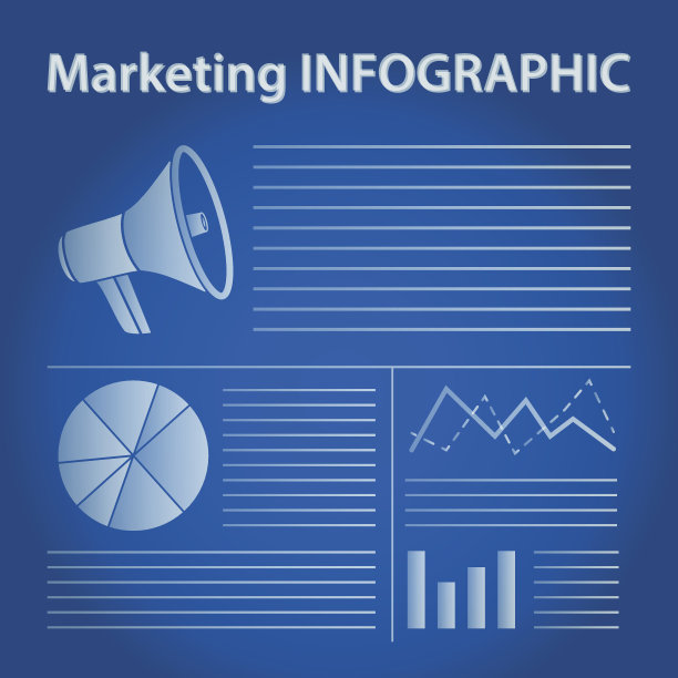 蓝色营销信息图概念图片下载