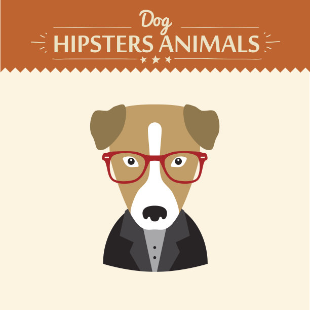 时髦的人物元素为呆子小狗狗定制的脸图片下载