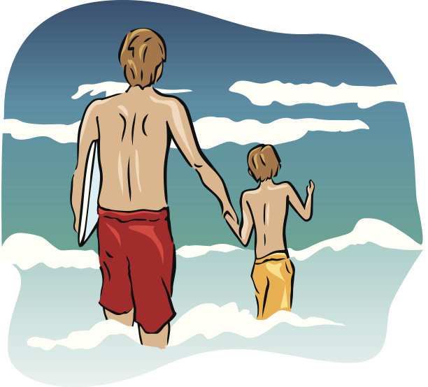 海滩的爸爸图片下载