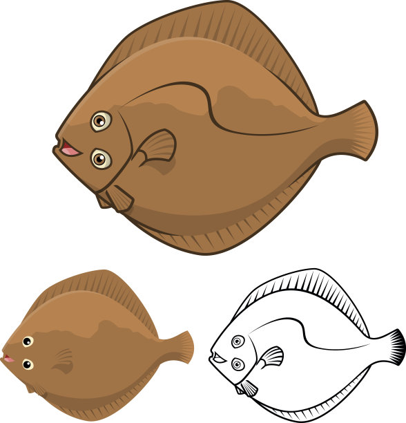 高质量的比目鱼卡通人物图片下载