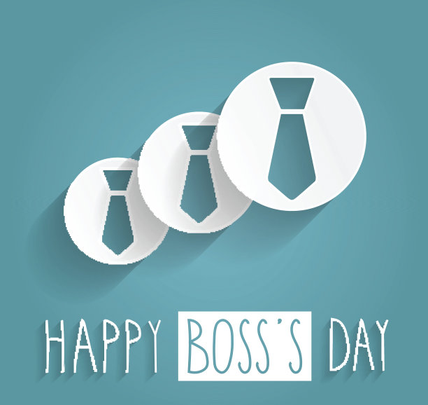 老板戴手写文字。蓝色背景图片下载