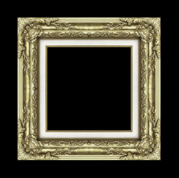 复古的金色框架与空白的黑色图片下载