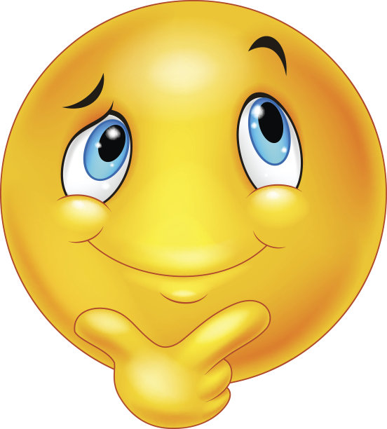 快乐卡通表情思考图片下载