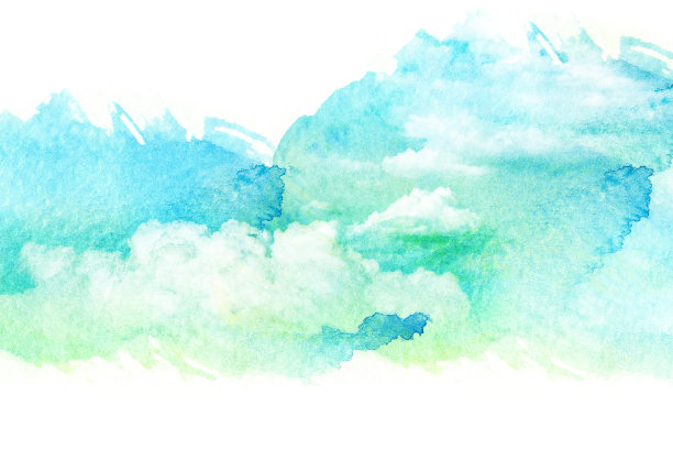 云朵的水彩画。图片下载