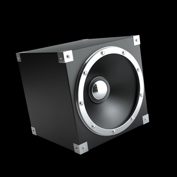 黑色的扬声器。高分辨率3d渲染图片下载