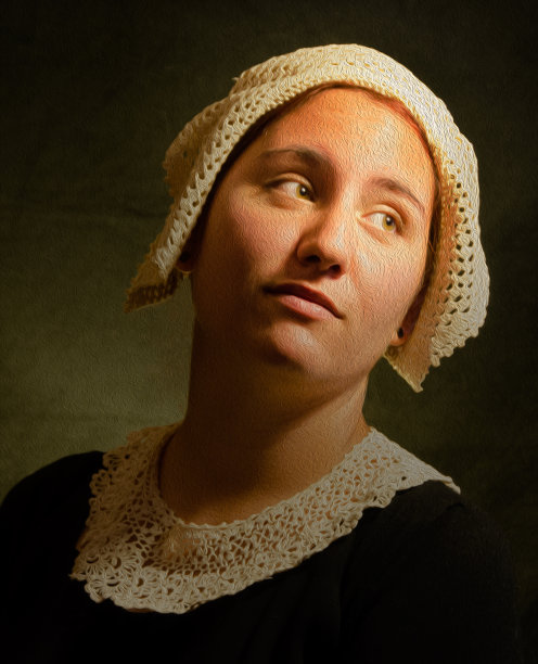 戏剧性的灯光风格的女孩肖像。图片下载