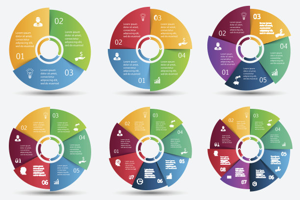 矢量圆元素的信息图。素材图片