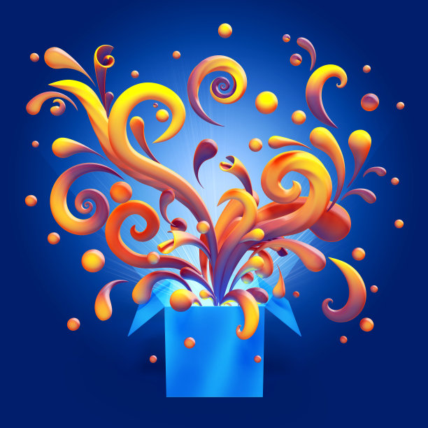 3d抽象魔幻五彩纸屑剪贴艺术图片下载