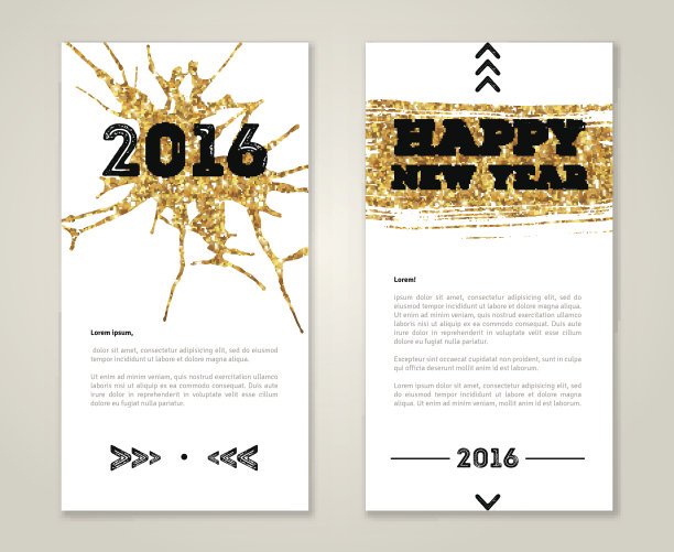 可爱的新年贺卡与金色五彩纸屑闪闪发光的纹理图片下载