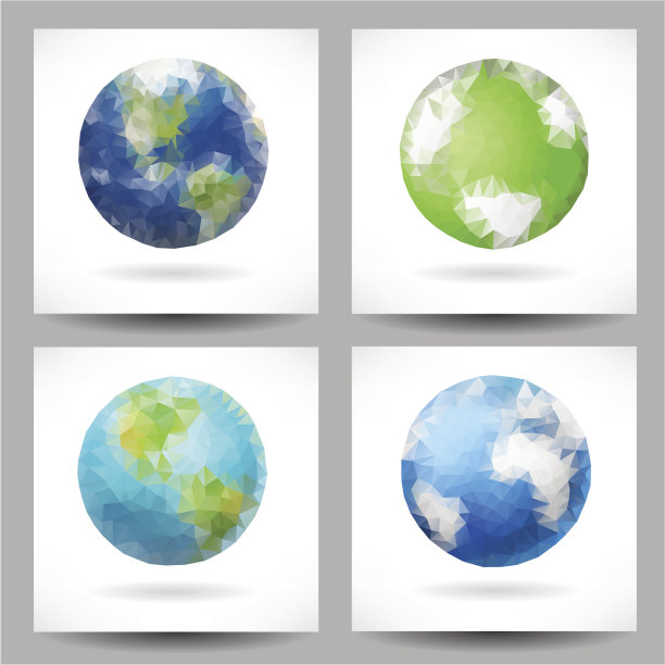 背景与三角形的行星地球图片下载