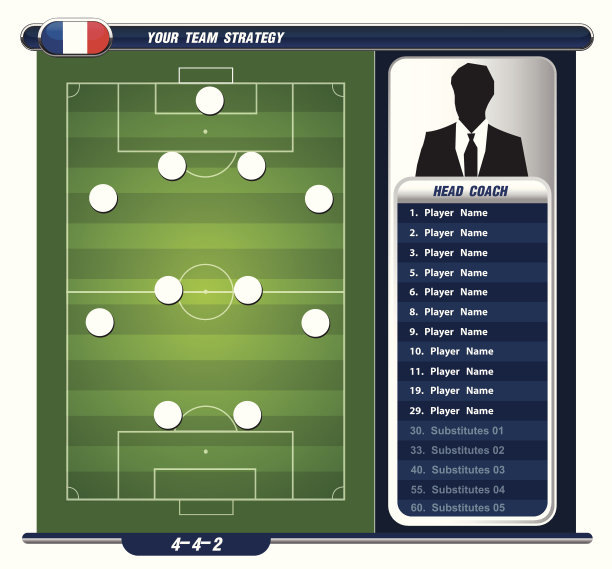 足球背景，球队信息图表和经理。矢量插图。图片下载
