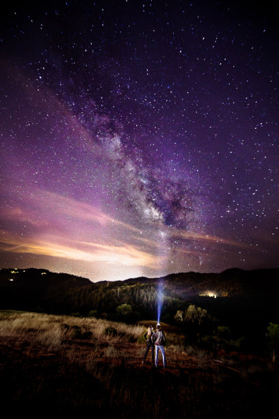 和朋友一起看银河星象图片下载