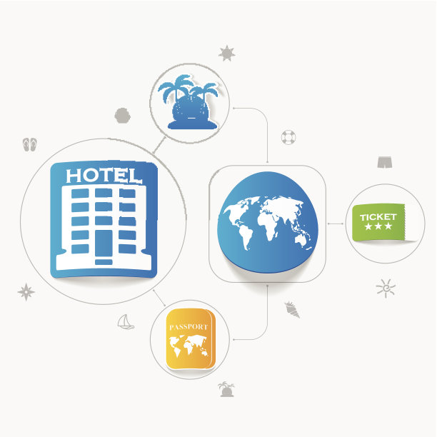 一套夏季旅游图标图片下载