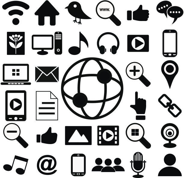 社交媒体图标集图片下载