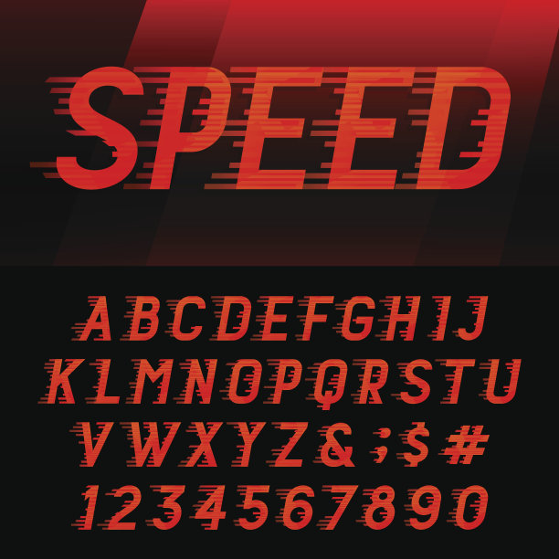 速度字母向量字体。素材图片