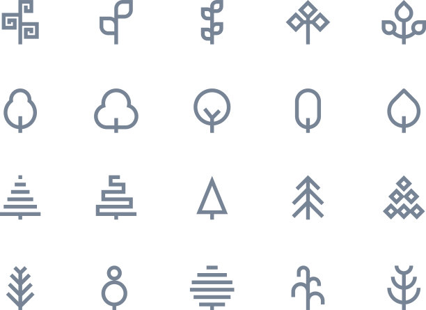 树的图标。线系列图片下载