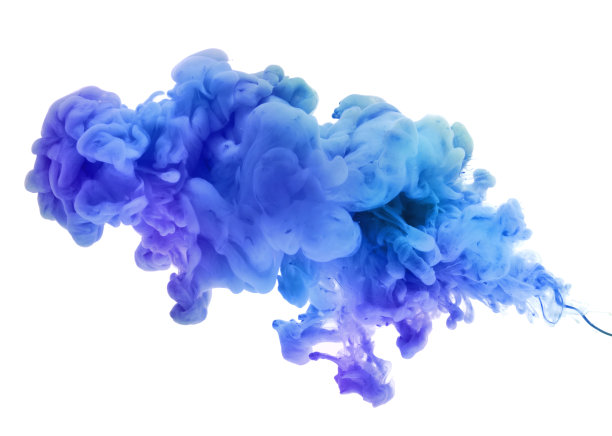 水中的丙烯酸颜料。素材图片