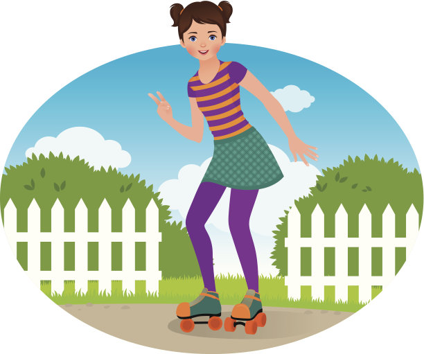 穿着旱冰鞋的女孩图片下载