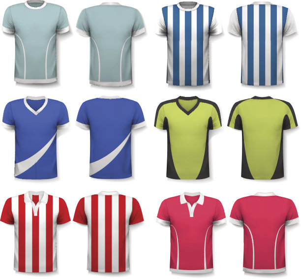 收集各种足球球衣。t恤是透明的图片下载