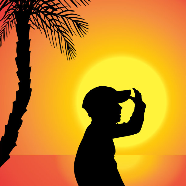 矢量剪影的一个男孩。图片下载