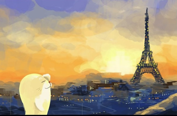 巴黎，埃菲尔铁塔插图素材图片