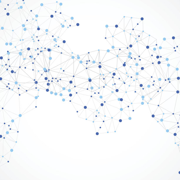 抽象的多边形背景与连接的点和线。素材图片