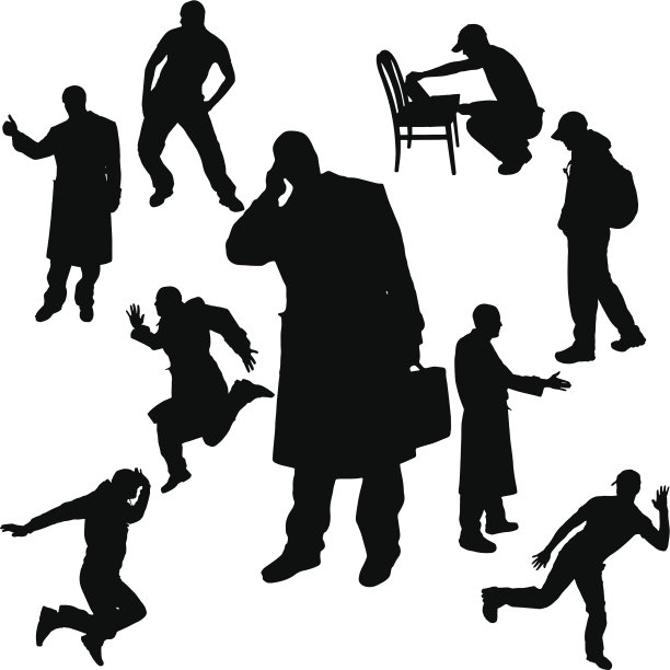 矢量剪影的人。图片下载