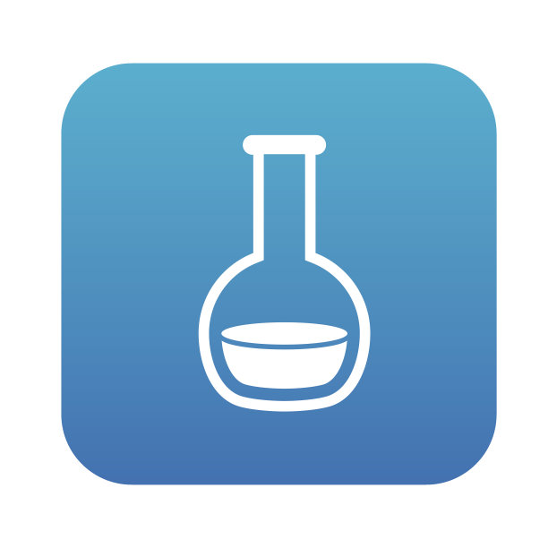 科学符号设计在蓝色按钮上，干净的矢量图片下载