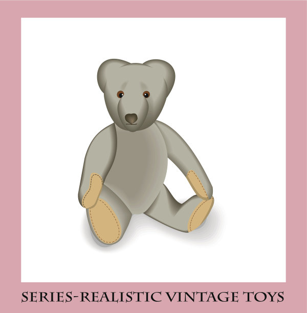 毛绒玩具，泰迪熊风格，写实复古玩具系列图片下载