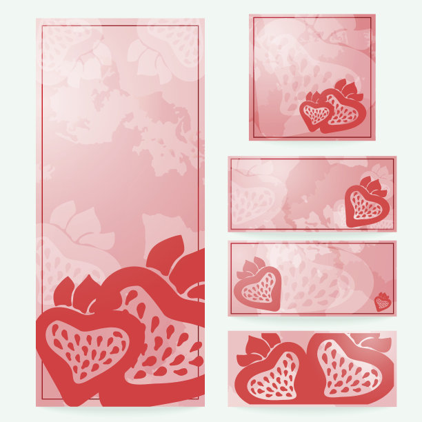 一套花婚礼卡片，请柬图片下载