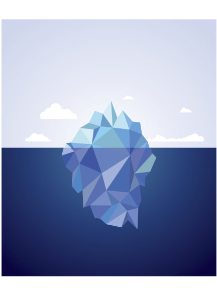 冰山在水面上。矢量插图。图片下载