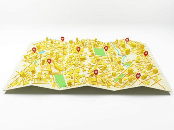 街道地图与GPS图标图片下载