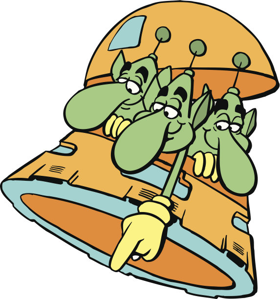 外星人UFO飞碟矢量卡通图片下载