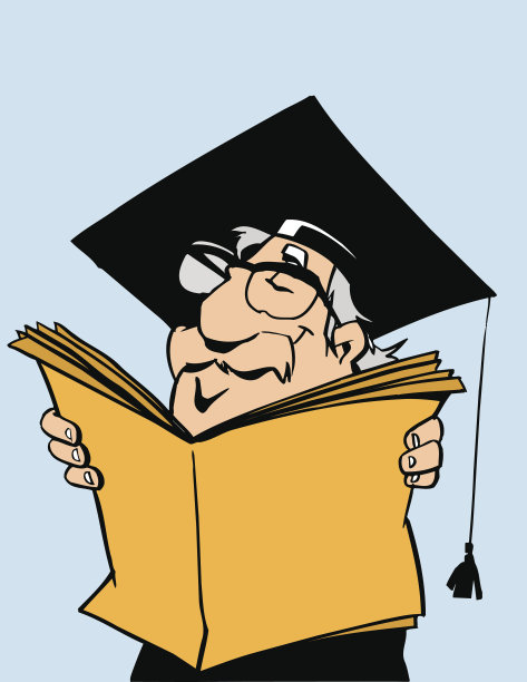 大学教授矢量卡通剪贴画图片下载