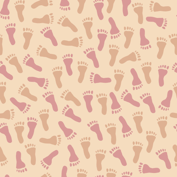无缝图案搭配彩色脚印图片下载