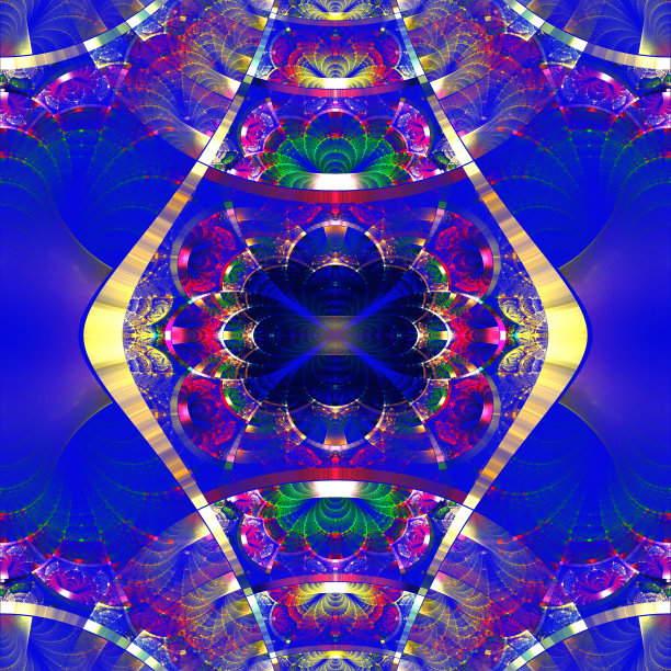 具有光泽条纹的对称分形图案。图片下载