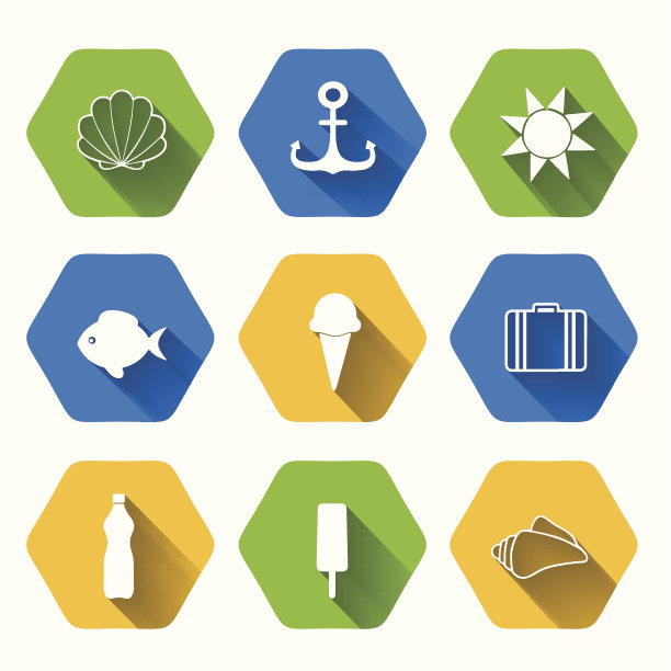 卷彩色夏季图标图片下载