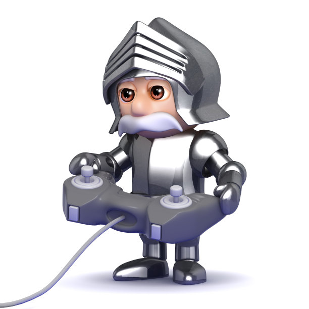 3d骑士在盔甲玩电子游戏图片下载