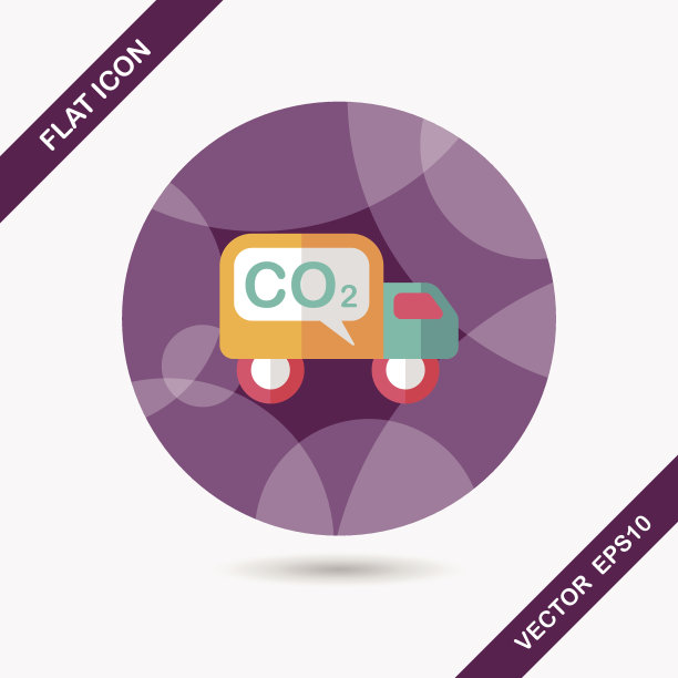 环保概念平面图标与长阴影图片下载