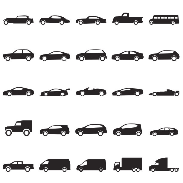 汽车图标设置，向量EPS10图片下载