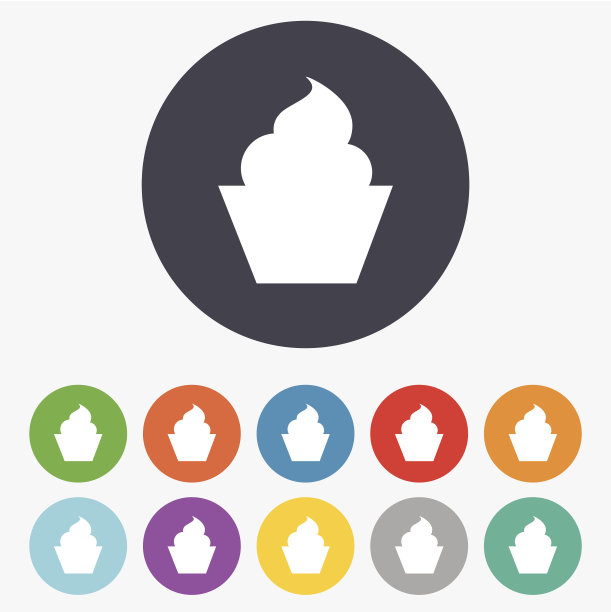 松饼的信号图标。甜蜜的蛋糕的象征。图片下载