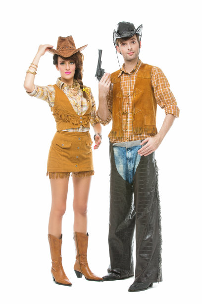 牛仔和带枪的女牛仔图片下载