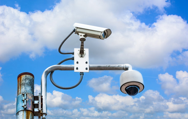安全摄像头与蓝天图片下载