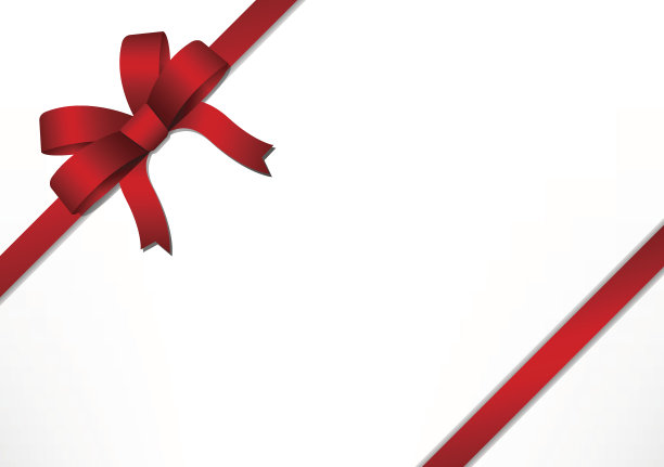红色的礼品蝴蝶结和丝带图片下载