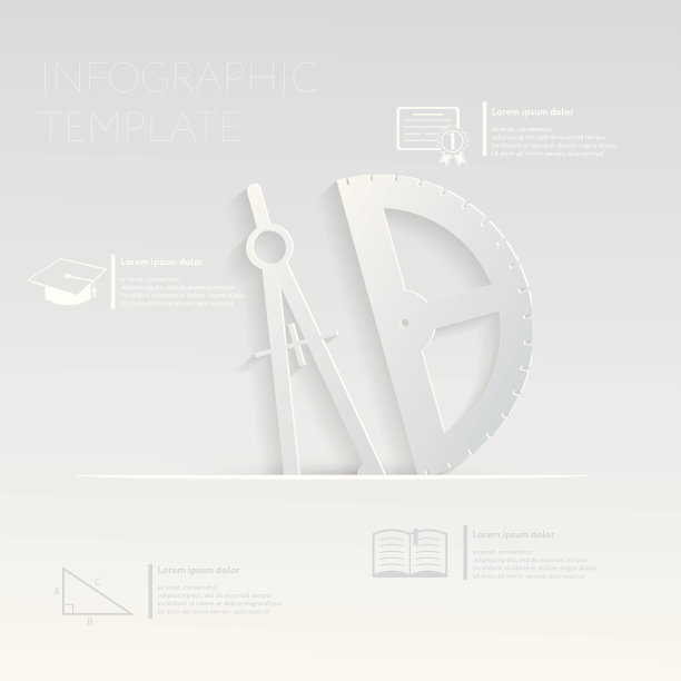 矢量插图，罗盘和量角器。模板图形或网站布局图片下载