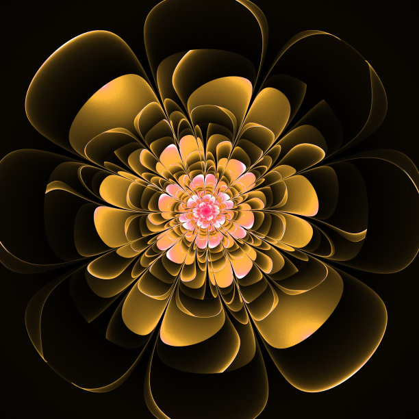 美丽的米色花在黑色的背景。计算机生成的图片下载