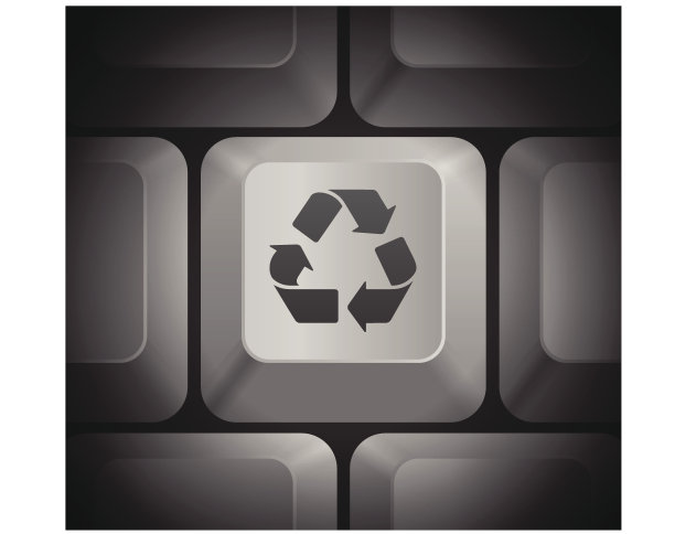 回收电脑键盘上的标志图标图片下载