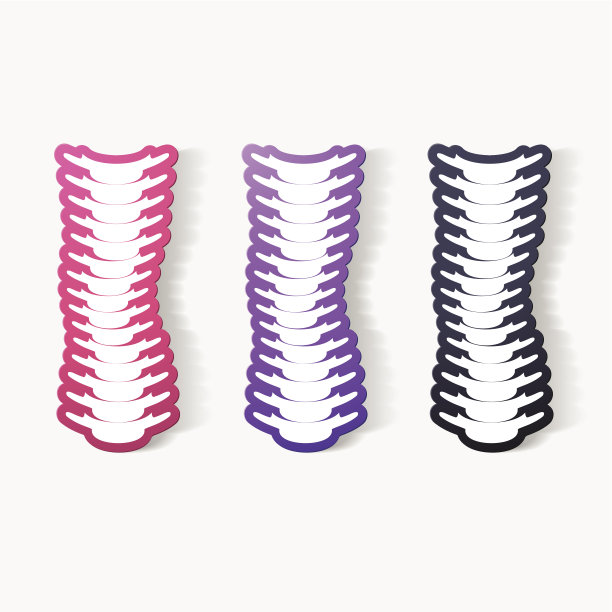 带回形针的贴纸:脊柱向左弯曲图片下载