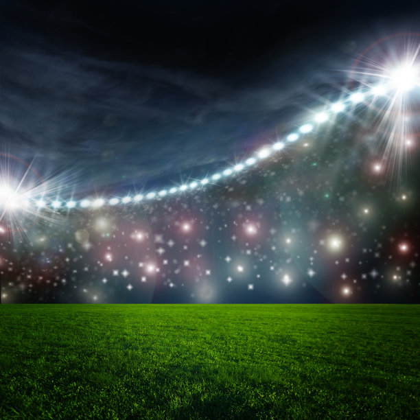 足球在绿色的体育场图片下载